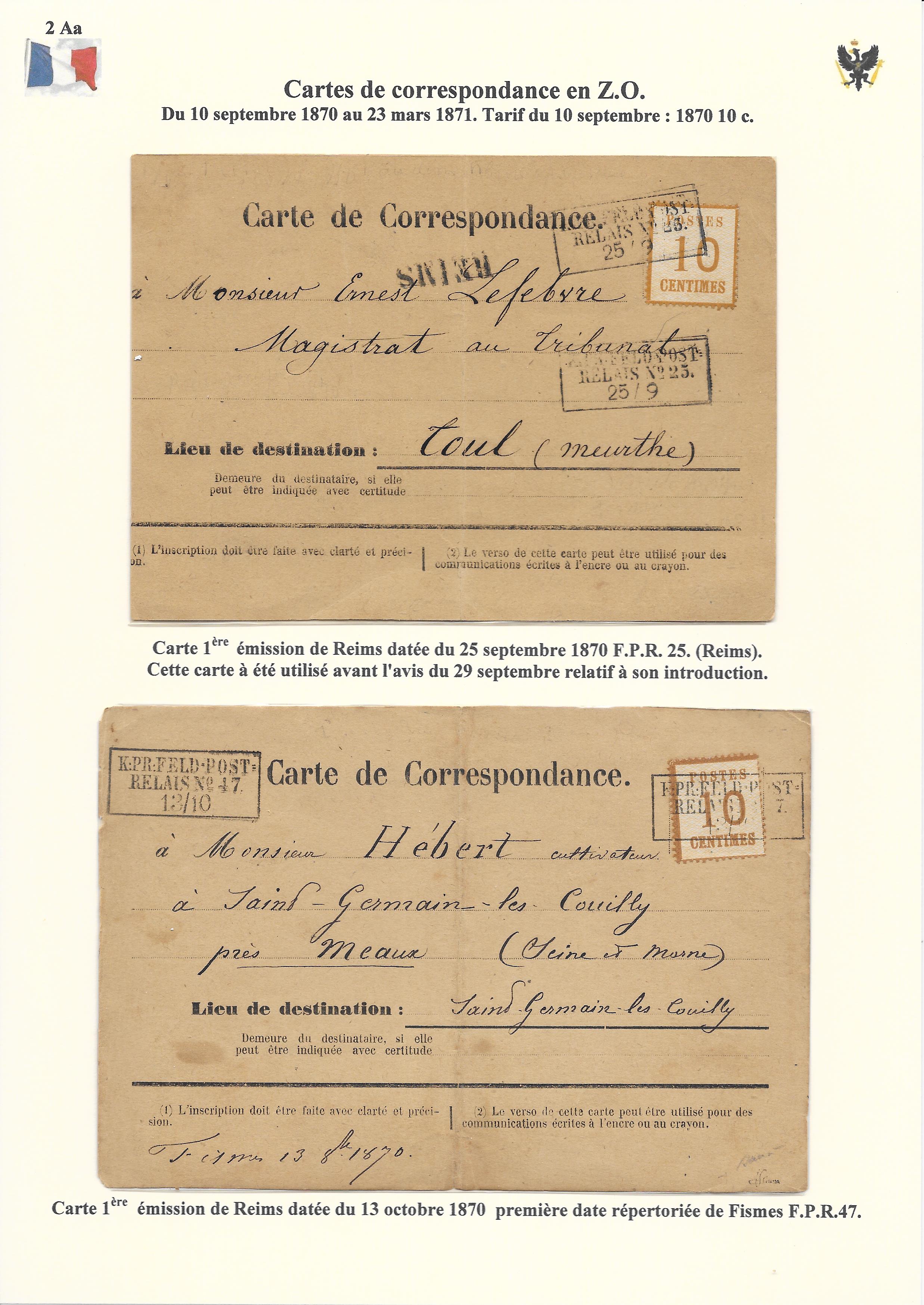 Occupation Prussienne dans la Marne 1870-1872 : Cons��quences sur les relations postales p. 5