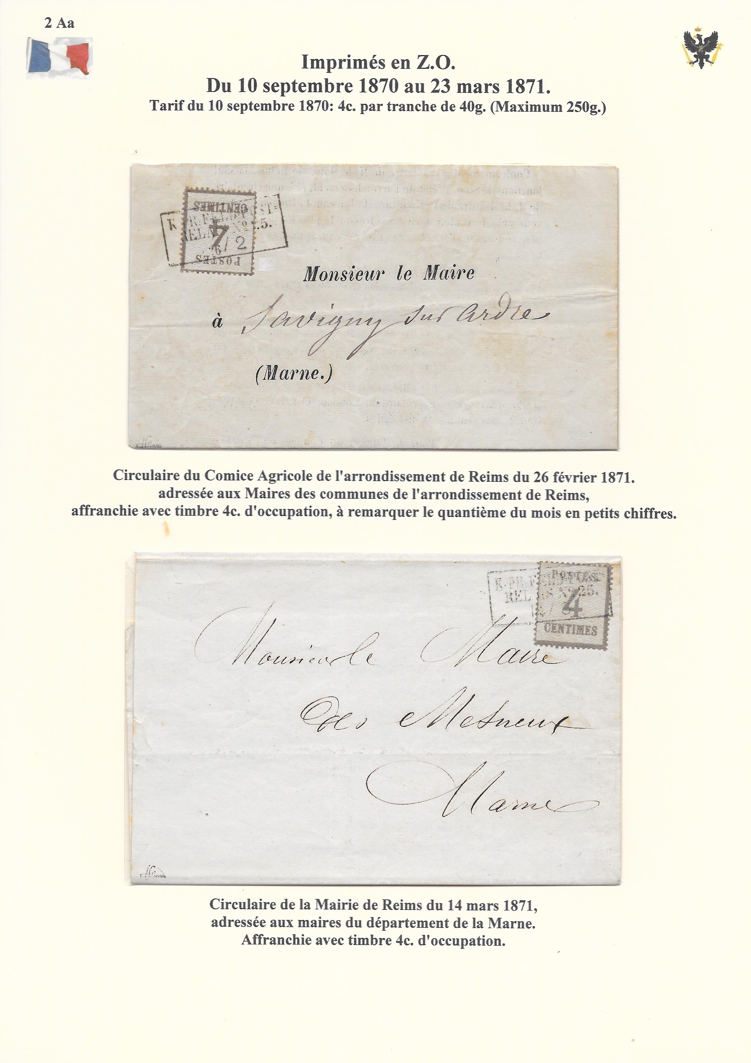 Occupation Prussienne dans la Marne 1870-1872 : Cons��quences sur les relations postales p. 6