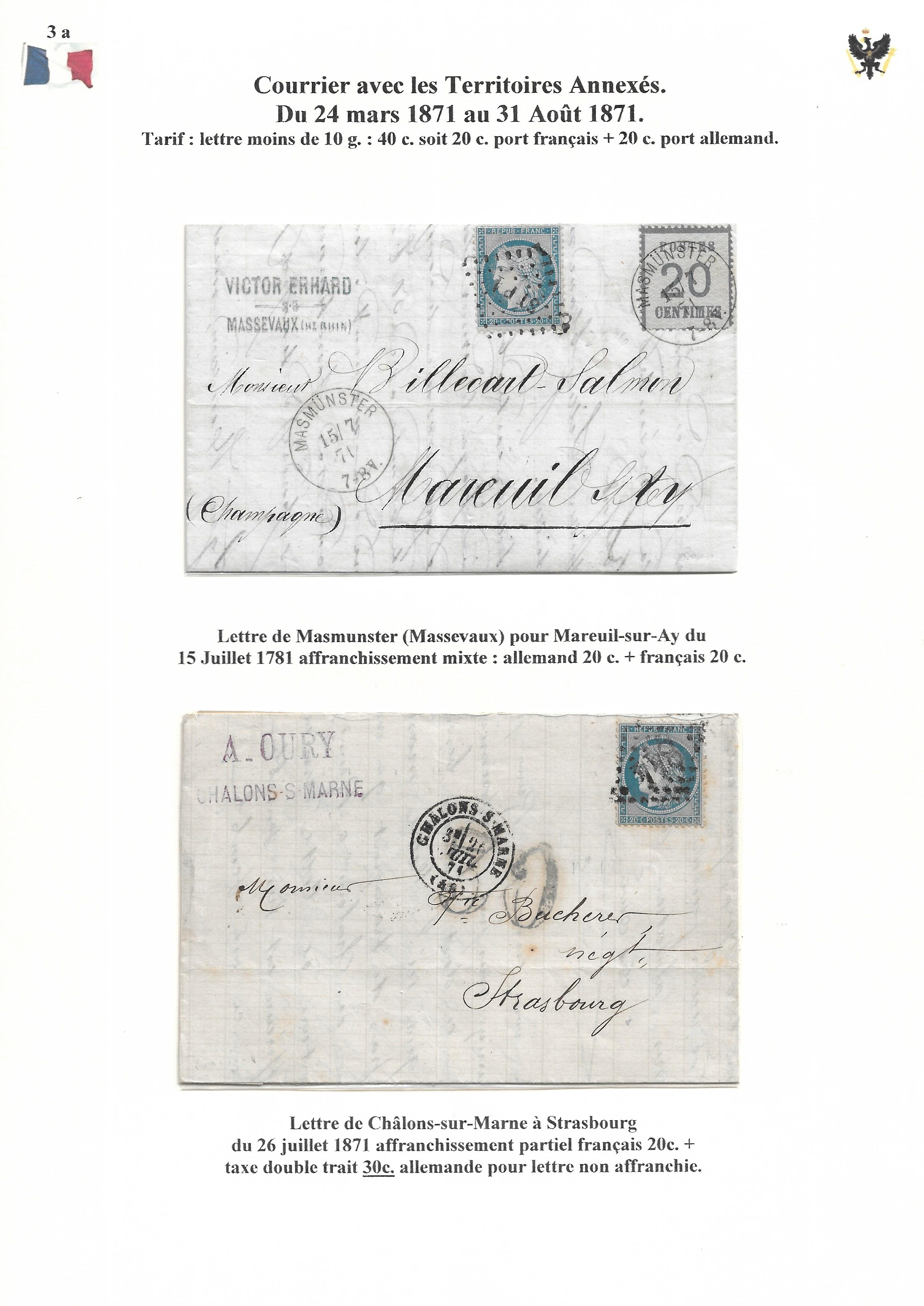 Occupation Prussienne dans la Marne 1870-1872 : Cons��quences sur les relations postales p. 31
