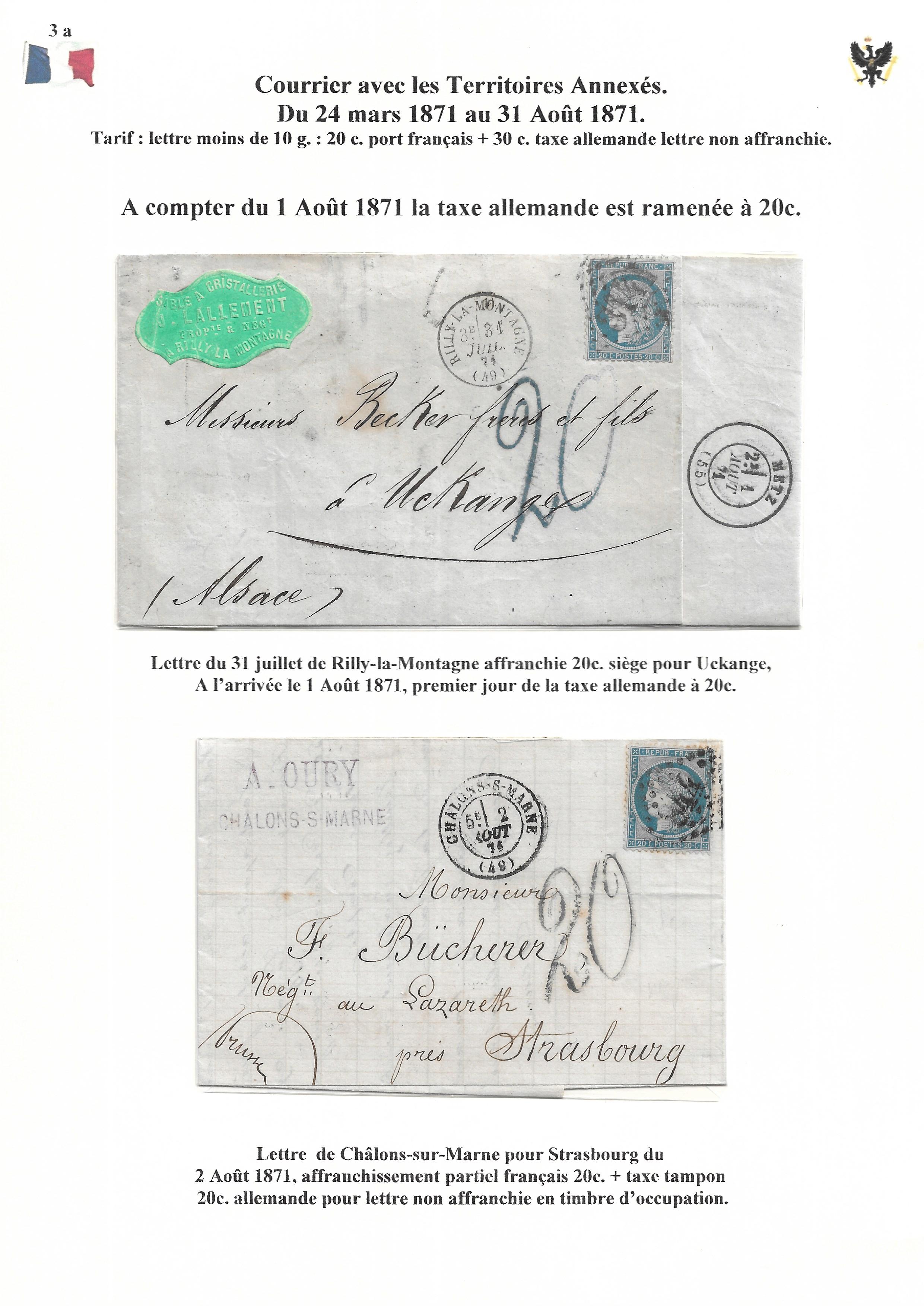 Occupation Prussienne dans la Marne 1870-1872 : Cons��quences sur les relations postales p. 32