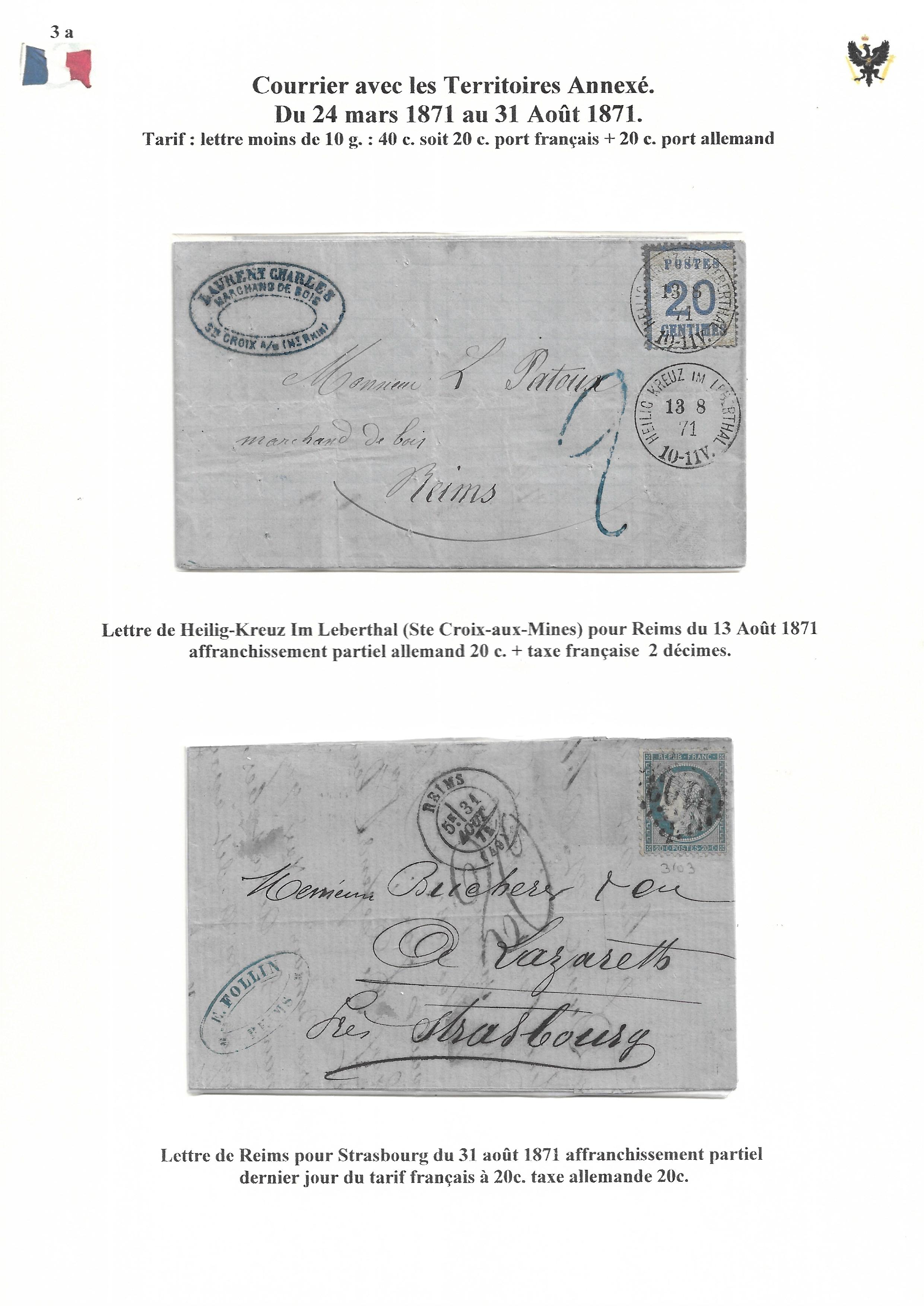 Occupation Prussienne dans la Marne 1870-1872 : Cons��quences sur les relations postales p. 33