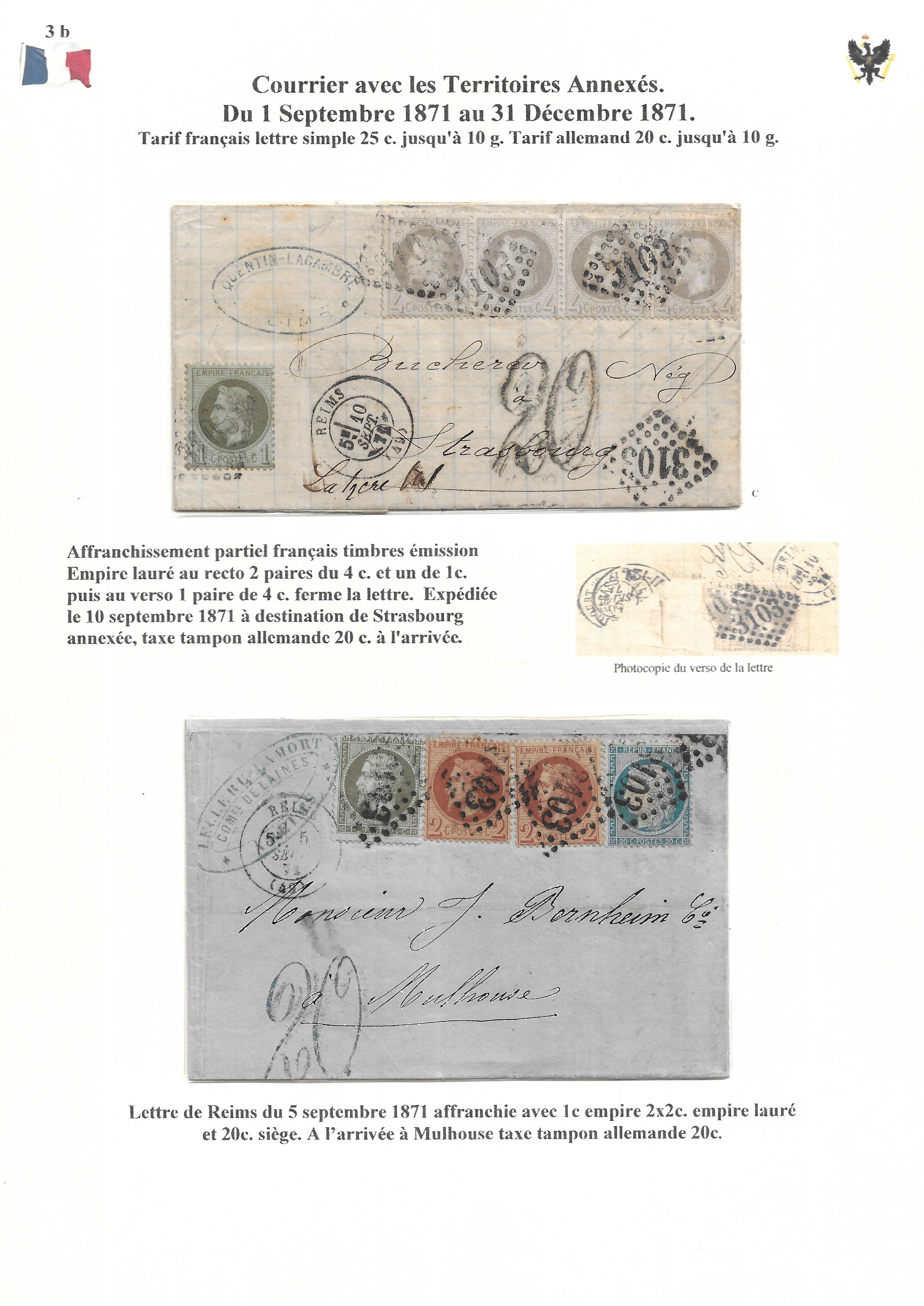 Occupation Prussienne dans la Marne 1870-1872 : Cons��quences sur les relations postales p. 35