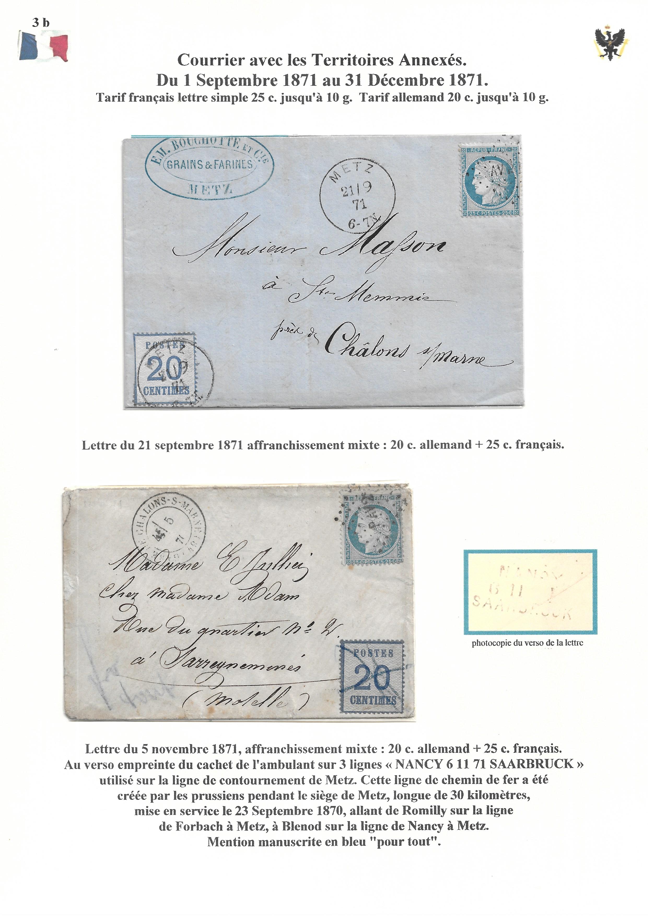 Occupation Prussienne dans la Marne 1870-1872 : Cons��quences sur les relations postales p. 36