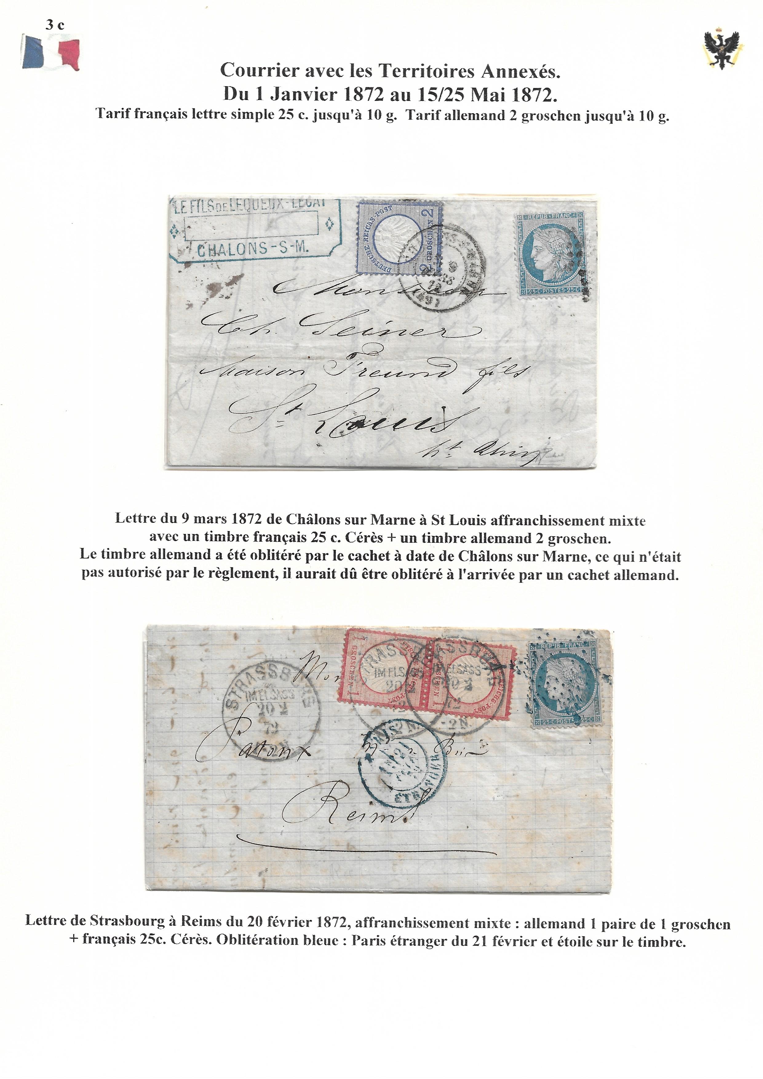 Occupation Prussienne dans la Marne 1870-1872 : Cons��quences sur les relations postales p. 41