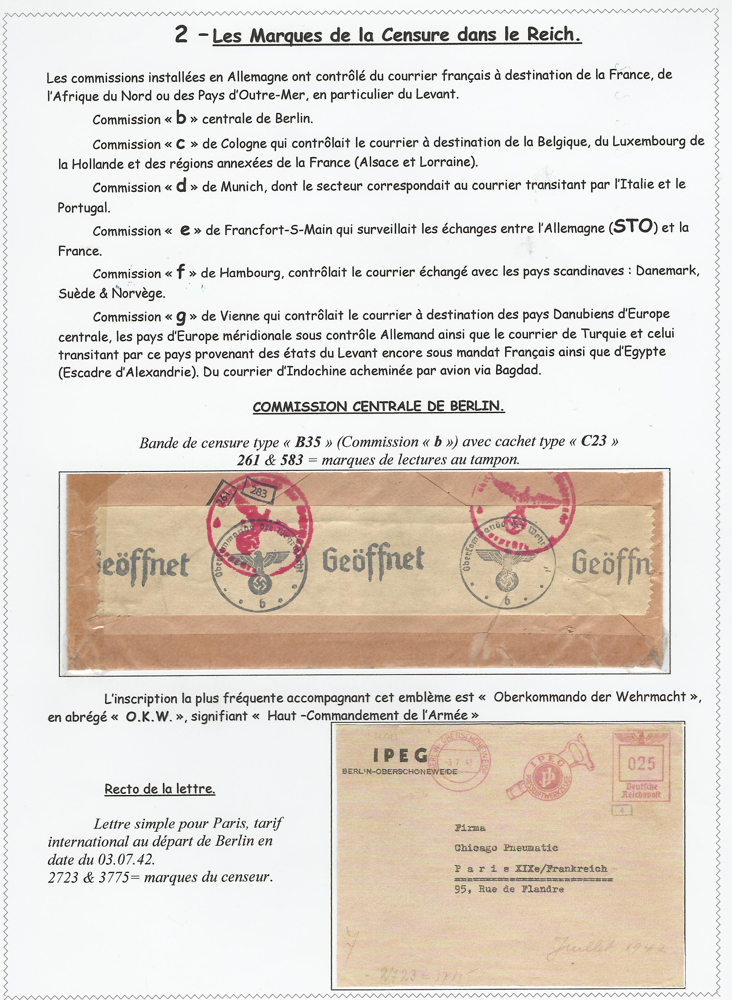 Les marques de censure allemandes pendant la II<sup>��me</sup> Guerre Mondiale p. 5
