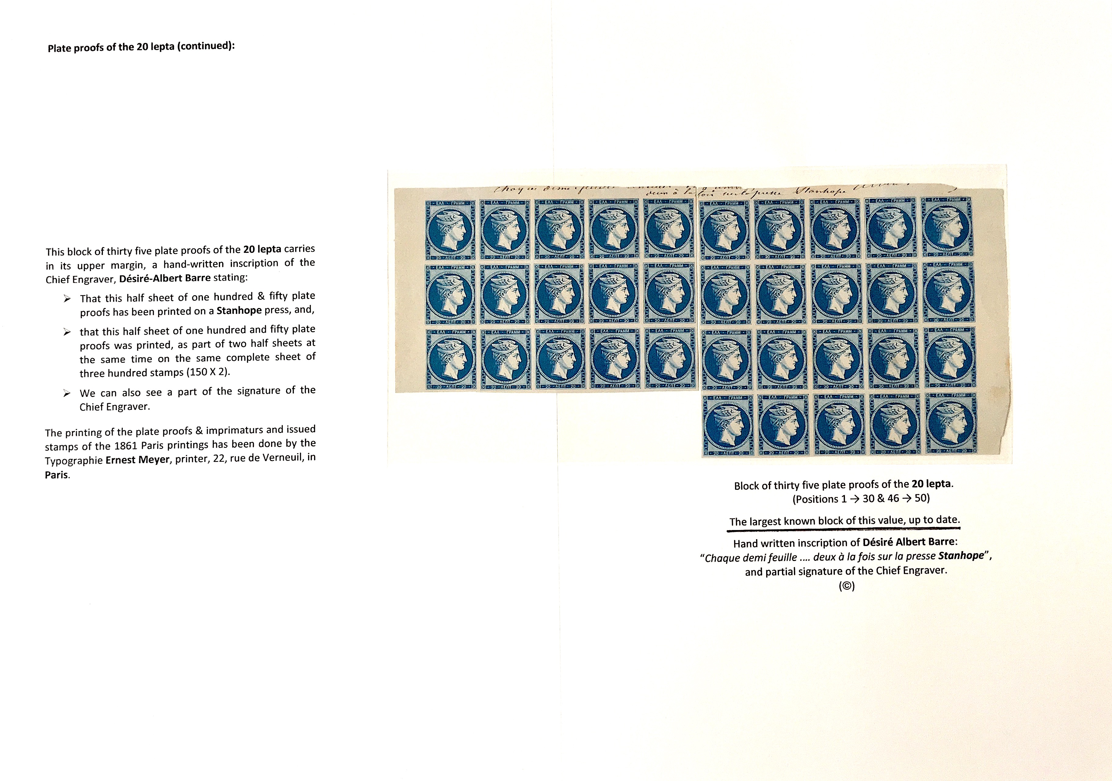 La fabrication et l���utilisation postale des tirages de Paris de la grosse t��te d���Herm��s de Gr��ce��� p. 15