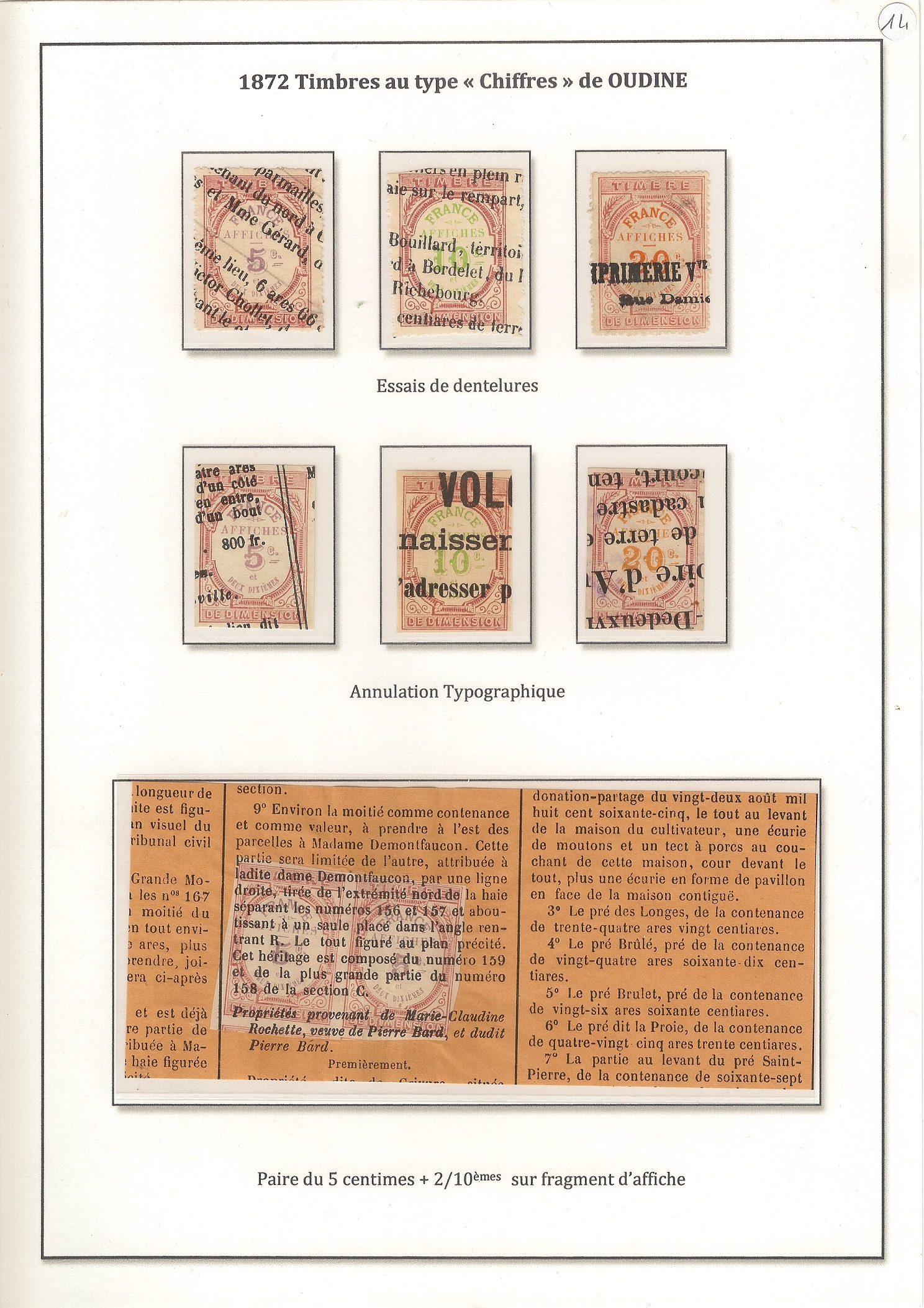 Les timbres nationaux, mobiles pour affiches p. 14